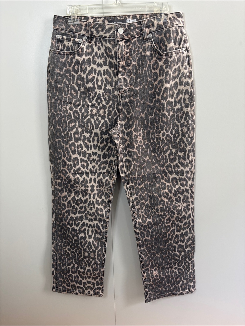 Mint Velvet Leopard Print Cropped Jeans 10